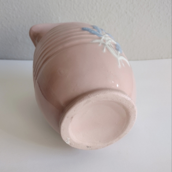 Vintage Pottery Pink Floral Pitcher 6" - Picture 4 of 5